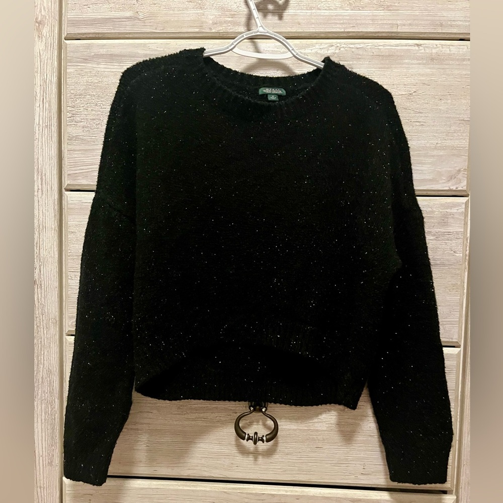Wild Fable Chic Black Sparkle Sweater - Size M